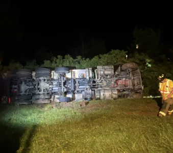 Williamsport driver injured when truck overturns near Trout Run